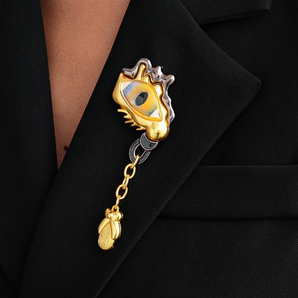 Women'S Accessories For Suit - High-end metalen oogvormige druppelvormige kwast broche