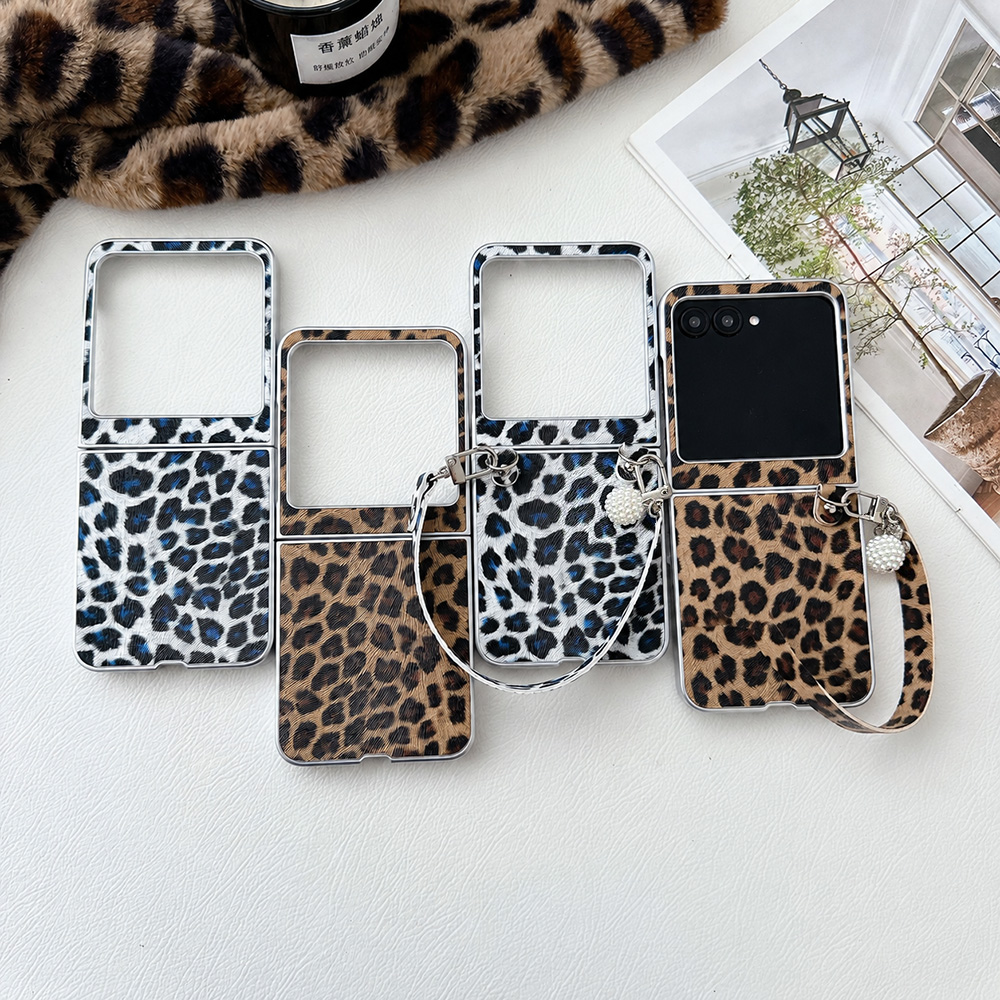 Women'S Accessories For Suit - Luipaardprint Opvouwbare Flip Telefoonhoes Voor Motorola