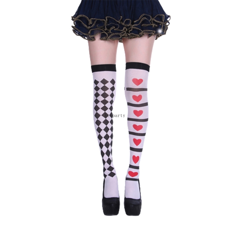 Women Accessories App - Halloween Vrouwen Dij Hoge Kousen Poker