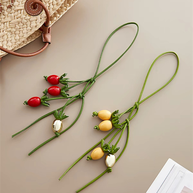 Women'S Accessories Loewe - Koeienhuid Acorn Tomato String Bag Charm