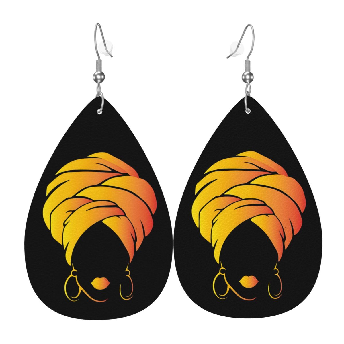 Women'S African Accessories - Aangepaste abstracte Afrikaanse vrouw lederen oorbellen