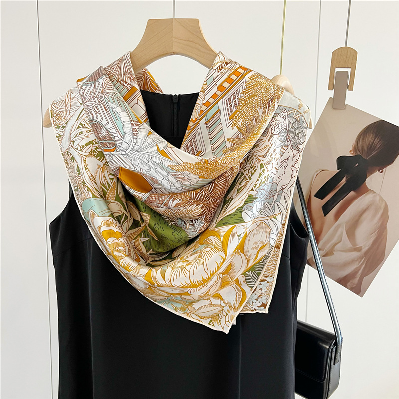 Satijnen zijden sjaal 110 cm m - Accessories Brand For Women recensie en prijs